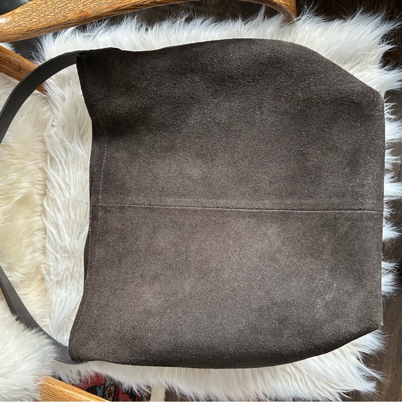 Simons Dark Brown Suede Bucket Bag - Picture 2 of 6